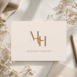 Minimalistische moderne monogram initiaal roze notitiekaartje