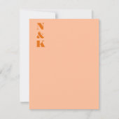 Minimalistische moderne Monogram Initialen Peach Bedankkaart (Voorkant)
