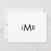 Minimalistische, moderne monogram Initialen plat Bedankkaart (Voorkant)