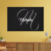 Minimalistische moderne monogram initiële naam canvas afdruk (Insitu (Woonkamer))