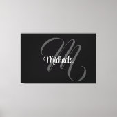 Minimalistische moderne monogram initiële naam canvas afdruk (Voorkant)