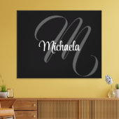 Minimalistische moderne monogram initiële naam canvas afdruk (Insitu (Woonkamer))
