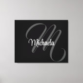 Minimalistische moderne monogram initiële naam canvas afdruk (Voorkant)