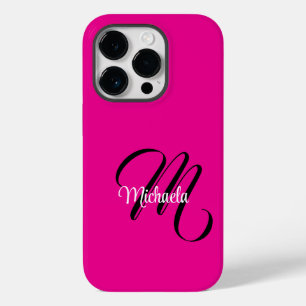 Minimalistische moderne monogram initiële naam hee Case-Mate iPhone 14 pro hoesje