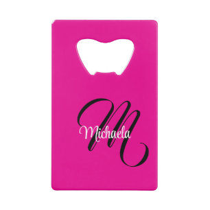 Minimalistische moderne monogram initiële naam hee creditkaart flessenopener