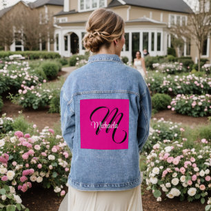 Minimalistische moderne monogram initiële naam hee denim jacket