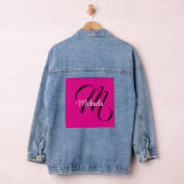 Minimalistische moderne monogram initiële naam hee denim jacket (Hangar)