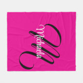 Minimalistische moderne monogram initiële naam hee fleece deken (Voorkant (Horizontaal))