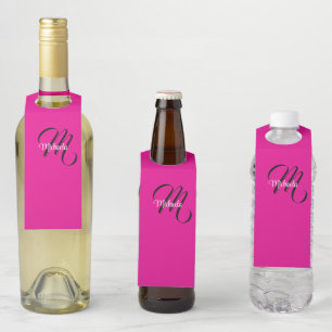 Minimalistische moderne monogram initiële naam hee flessenhanger
