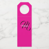 Minimalistische moderne monogram initiële naam hee flessenhanger (Achterkant)