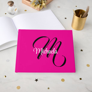 Minimalistische moderne monogram initiële naam hee gastenboek