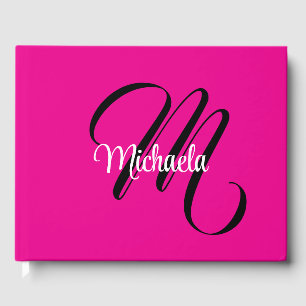 Minimalistische moderne monogram initiële naam hee gastenboek