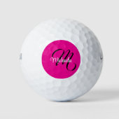 Minimalistische moderne monogram initiële naam hee golfballen (Voorkant)