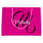 Minimalistische moderne monogram initiële naam hee groot cadeauzakje (Voorkant)