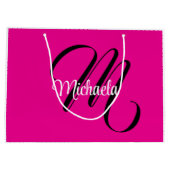 Minimalistische moderne monogram initiële naam hee groot cadeauzakje (Achterkant)