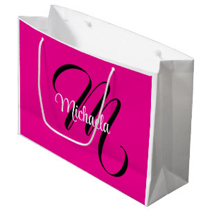 Minimalistische moderne monogram initiële naam hee groot cadeauzakje