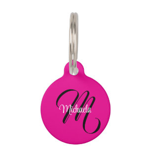 Minimalistische moderne monogram initiële naam hee huisdierpenning