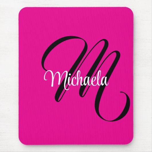 Minimalistische moderne monogram initiële naam hee muismat (Voorkant)