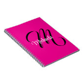Minimalistische moderne monogram initiële naam hee notitieboek (Rechterzijde)