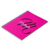 Minimalistische moderne monogram initiële naam hee notitieboek (Linkerzijde)