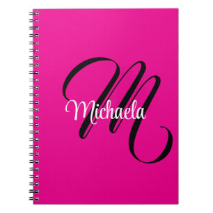 Minimalistische moderne monogram initiële naam hee notitieboek