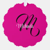 Minimalistische moderne monogram initiële naam hee ornament kaart (Achterkant)