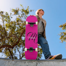 Minimalistische moderne monogram initiële naam hee persoonlijk skateboard