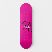 Minimalistische moderne monogram initiële naam hee persoonlijk skateboard (Voorkant)