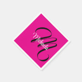 Minimalistische moderne monogram initiële naam hee servet (Hoek)