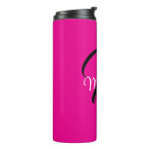Minimalistische moderne monogram initiële naam hee thermosbeker (Gedraaid links)