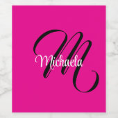 Minimalistische moderne monogram initiële naam hee wijn etiket (Enkel label)