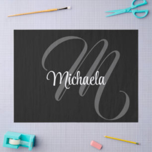 Minimalistische moderne monogram initiële naam tissuepapier