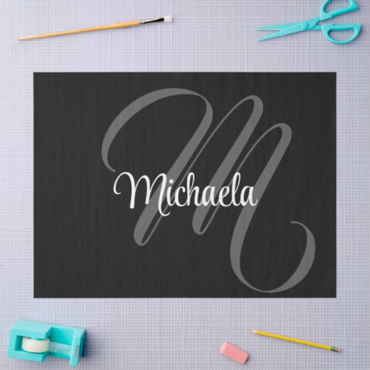 Minimalistische moderne monogram initiële naam tissuepapier (Craft)