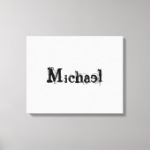 Minimalistische moderne monogram naam zwart grijs canvas afdruk (Voorkant)