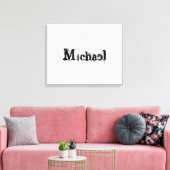 Minimalistische moderne monogram naam zwart grijs canvas afdruk (Insitu (Woonkamer))
