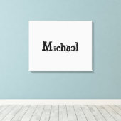 Minimalistische moderne monogram naam zwart grijs canvas afdruk (Insitu (Houten vloer))