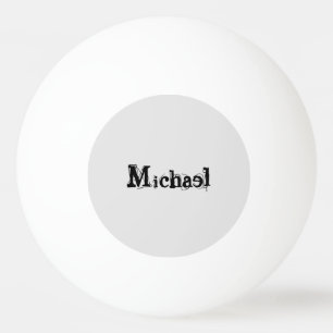 Minimalistische moderne monogram naam zwart grijs pingpongbal