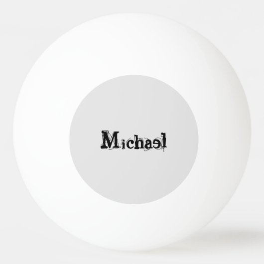 Minimalistische moderne monogram naam zwart grijs pingpongbal (Voorkant)