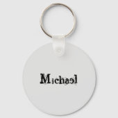 Minimalistische moderne monogram naam zwart grijs sleutelhanger (Voorkant)