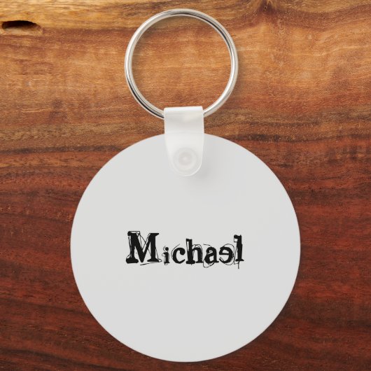 Minimalistische moderne monogram naam zwart grijs sleutelhanger (Voorkant)