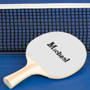 Minimalistische moderne monogram naam zwart grijs tafeltennisbatje