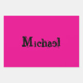 Minimalistische moderne monogram naam zwart heet r inpakpapier vel (Voorkant 2)