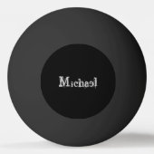 Minimalistische moderne monogram naam zwart wit pingpongbal (Voorkant)