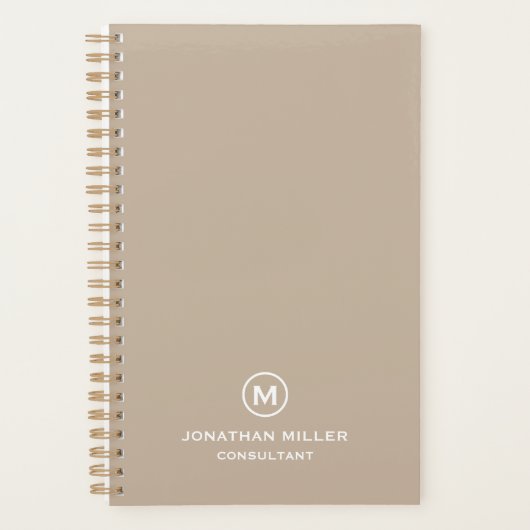Minimalistische moderne monogram Planner (Voorkant)