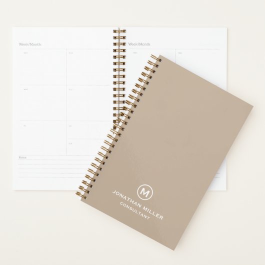 Minimalistische moderne monogram Planner (Display)