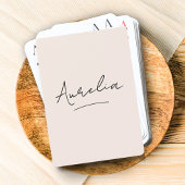 Minimalistische Moderne Monogram Roze Custom Pokerkaarten