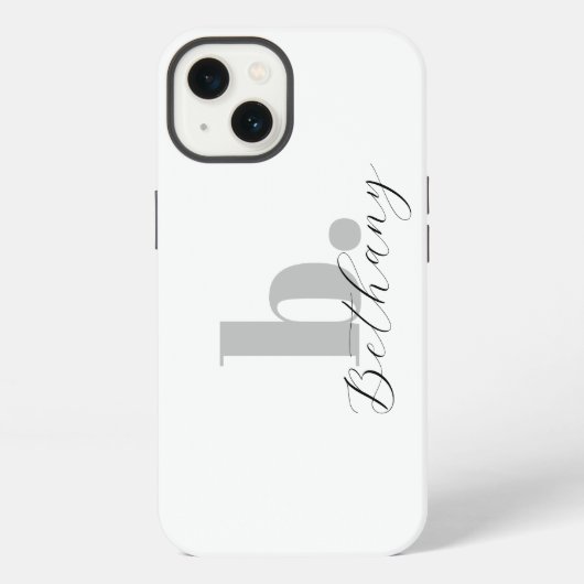 Minimalistische moderne monogram script naam iPhone hoesje (Achterkant)