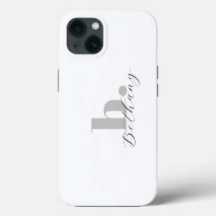 Minimalistische moderne monogram script naam iPhone 13 hoesje