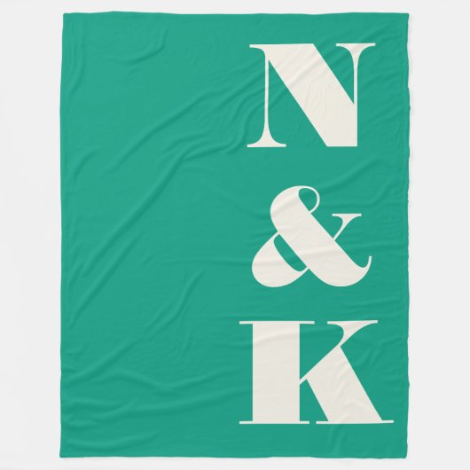 Minimalistische Moderne Monogram Smaragdgroene Tro Fleece Deken (Voorkant)