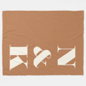 Minimalistische moderne monogram terracotta bruilo fleece deken (Voorkant (Horizontaal))